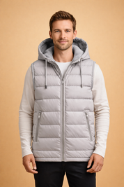 Damien | Men's Casual Light Padded Vest Jacket with Removable Hood Urban Style