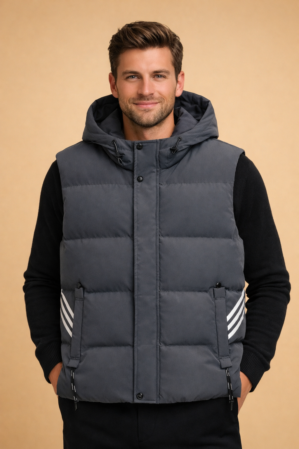 Murphy | Sporty Quilted Vest with Hood Lightweight Padded