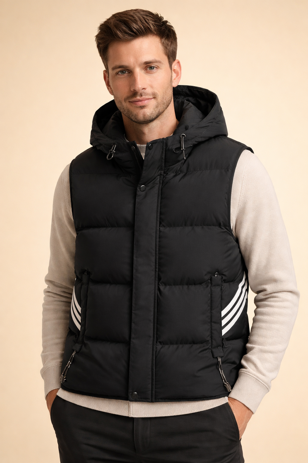 Murphy | Sporty Quilted Vest with Hood Lightweight Padded