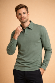 Rafael | Men's long-sleeved polo shirt with classic collar