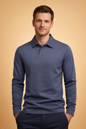 Rafael | Men's long-sleeved polo shirt with classic collar
