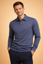 Rafael | Men's long-sleeved polo shirt with classic collar