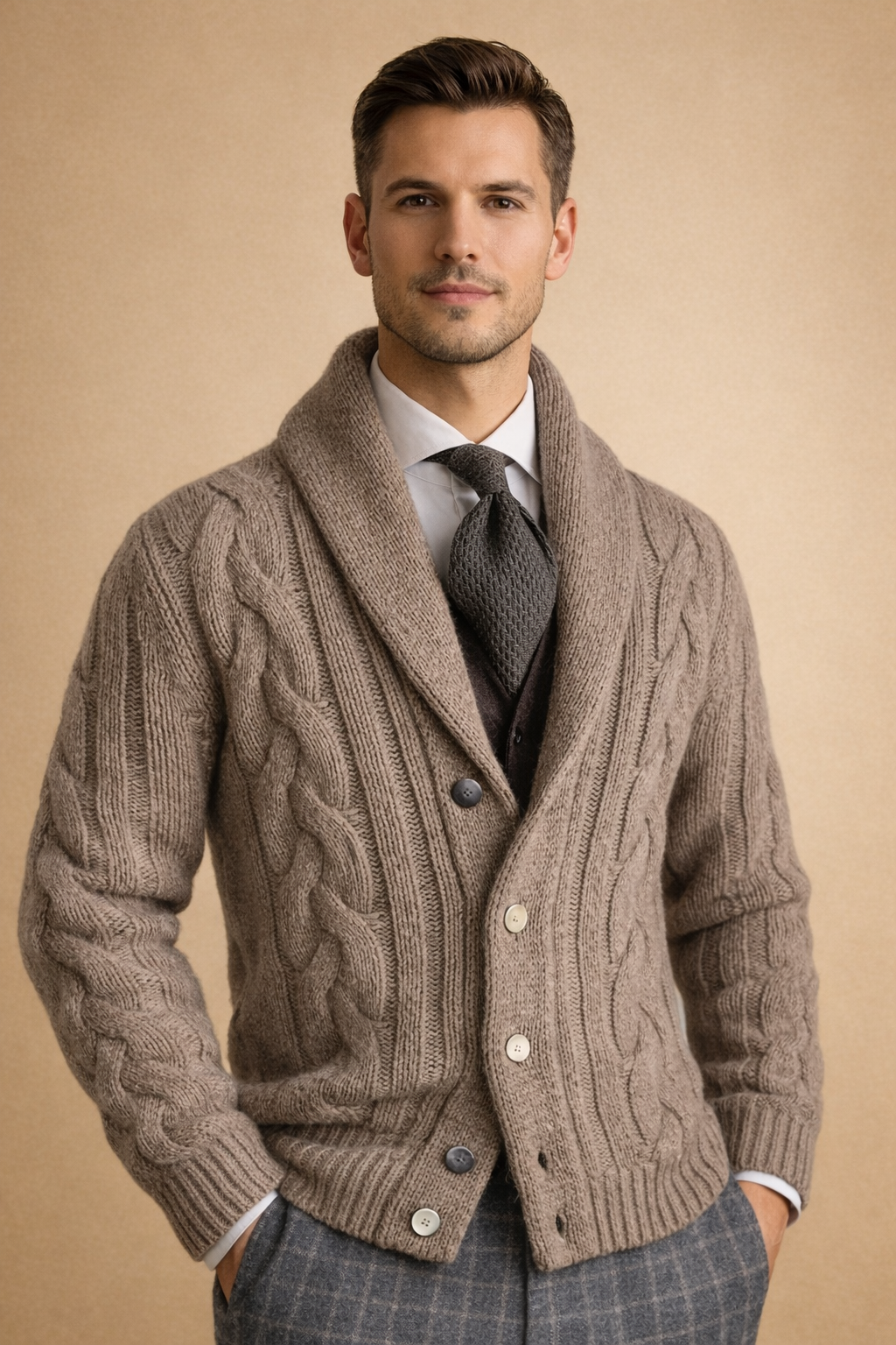 Rasmus | Men's Casual Knitted Button Cardigan | Warm