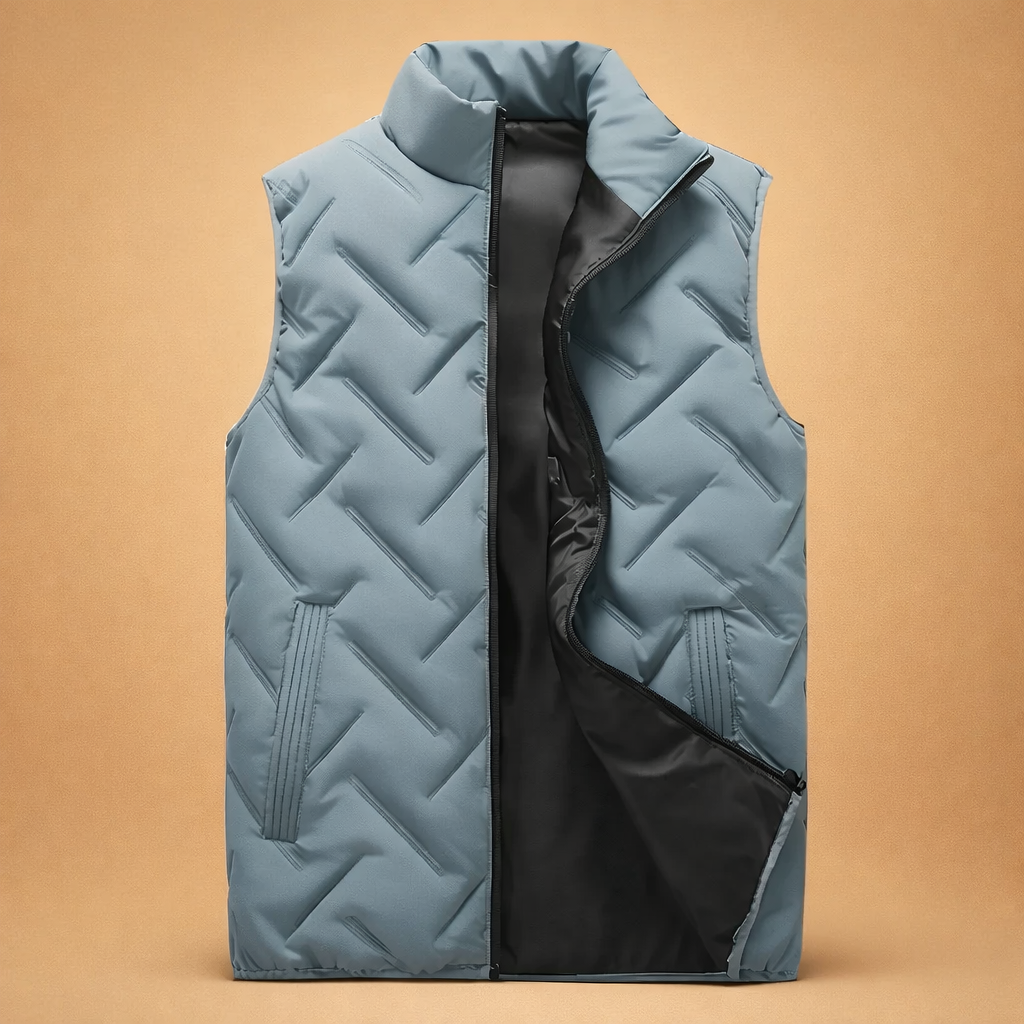 Kellan | Men's Stand Collar Quilted Puffer Vest with Zip Closure