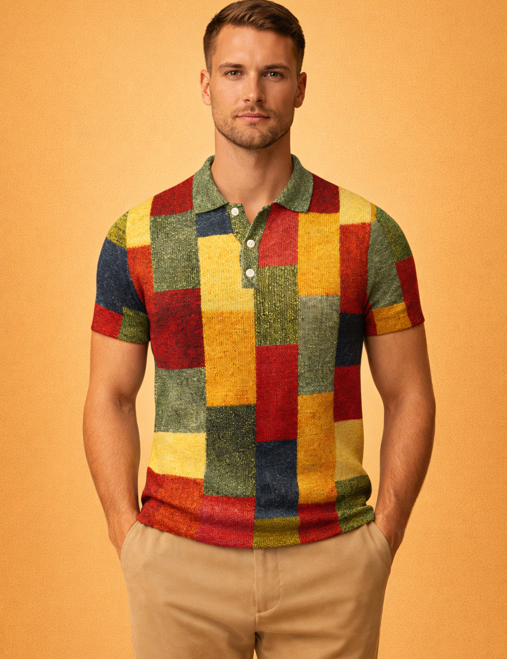 Peter | Men's modern checkered polo shirt for everyday comfort