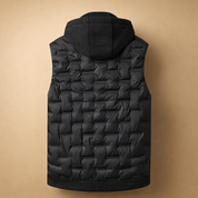 Ron | Men's Insulated Quilted Puffer Vest with Hood Comfortable Down Material