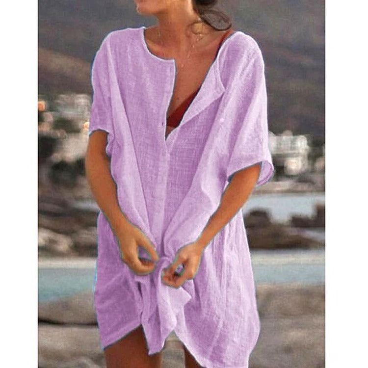 CoastalBreeze | Lightweight Midi Dress as a Beach and Swimwear Cover-Up