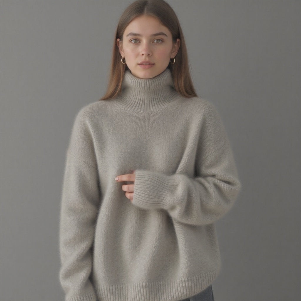 Women's Oversized Turtleneck Sweater Comfortable Cashmere