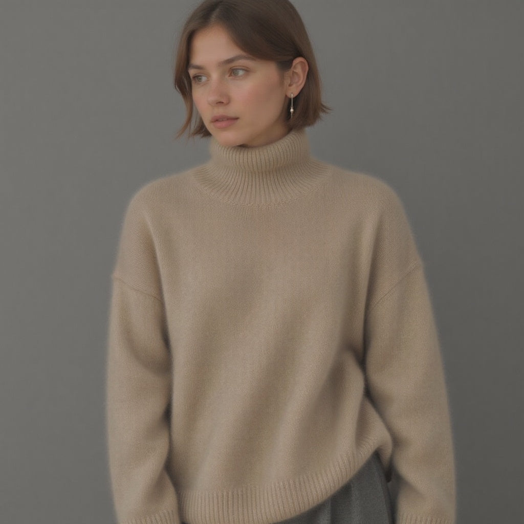 Women's Oversized Turtleneck Sweater Comfortable Cashmere