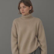 Women's Oversized Turtleneck Sweater Comfortable Cashmere