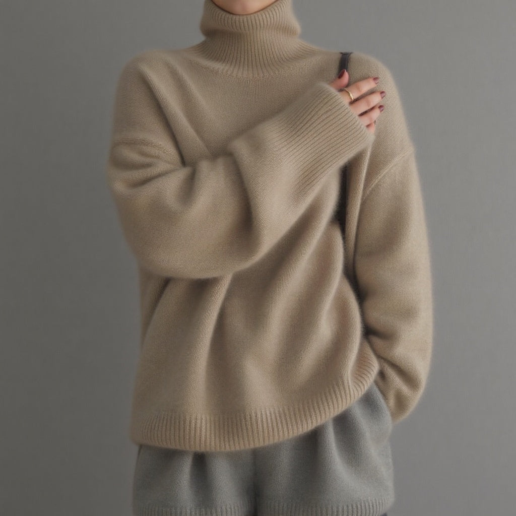 Women's Oversized Turtleneck Sweater Comfortable Cashmere