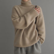 Women's Oversized Turtleneck Sweater Comfortable Cashmere