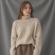 Women's Oversized Turtleneck Sweater Comfortable Cashmere