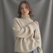Women's Oversized Turtleneck Sweater Comfortable Cashmere