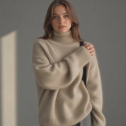 Women's Oversized Turtleneck Sweater Comfortable Cashmere