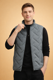 Kellan | Men's Stand Collar Quilted Puffer Vest with Zip Closure