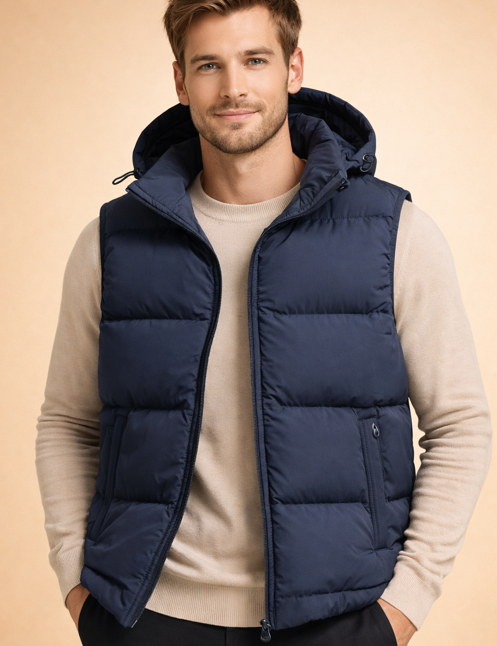 Grayson | Men's Hooded Quilted Puffer Vest with Full Zip