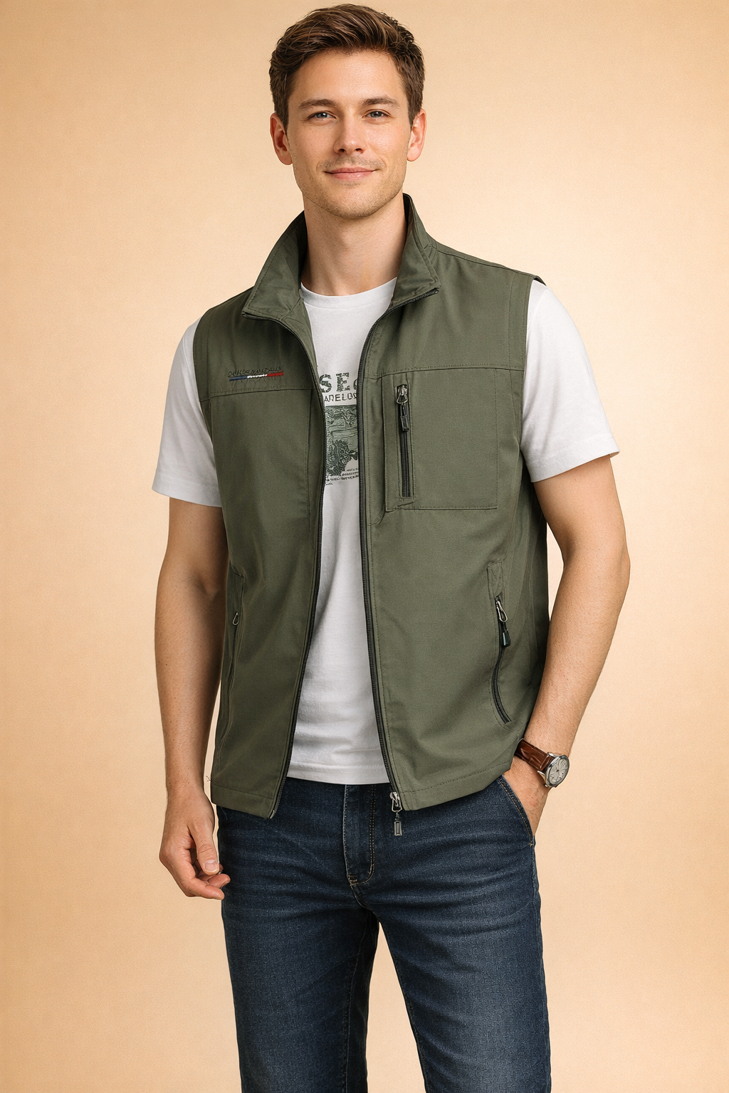 Colton | Men's Lightweight Utility Vest with Zip Pockets