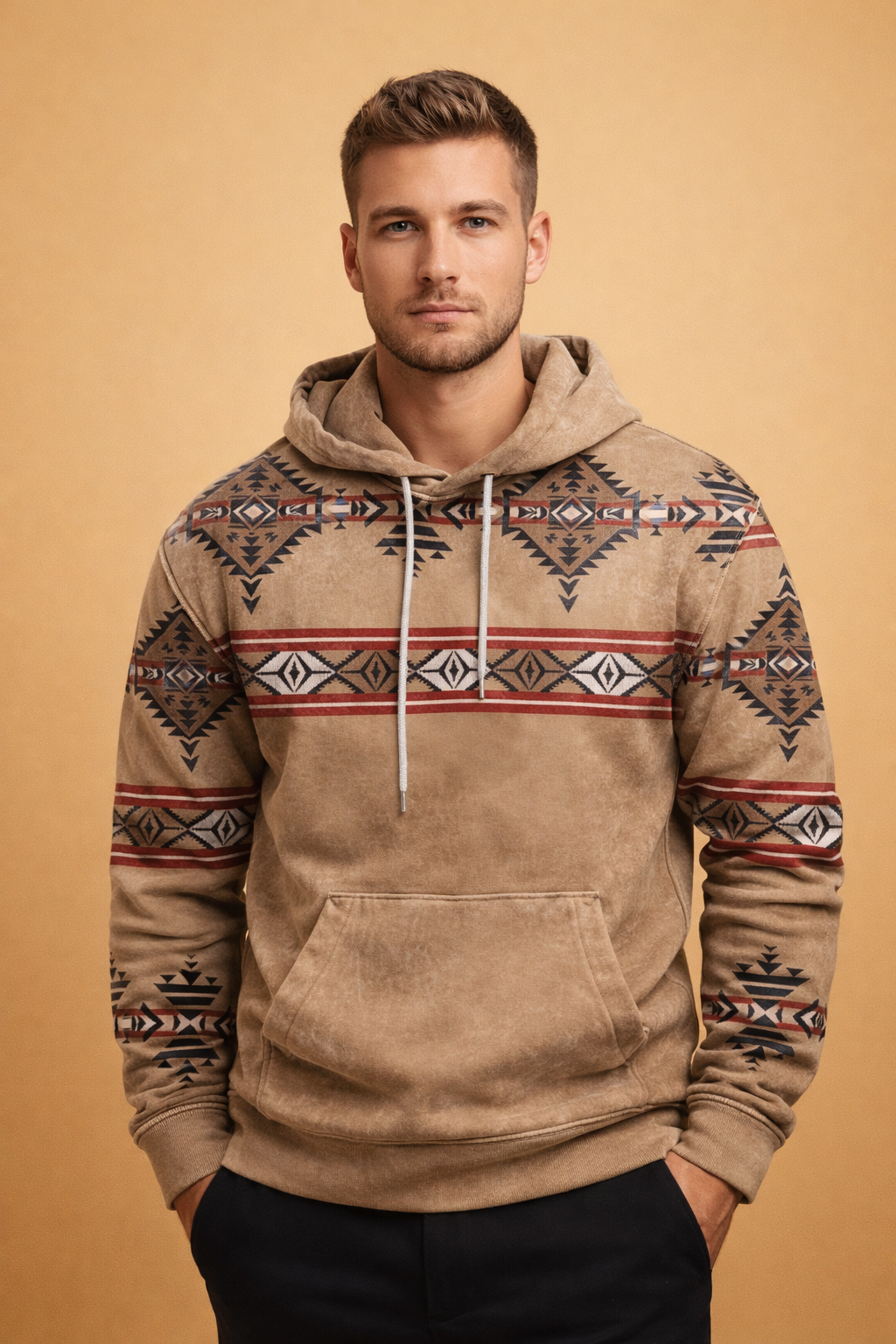 Asher | Men's Patterned Pullover Hoodie Sweatshirt