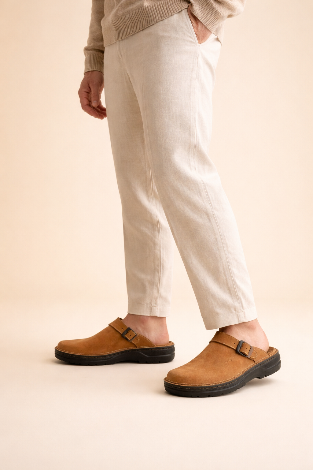 Arthur | Men's Comfortable Slip-On Clogs Leather with Adjustable Strap
