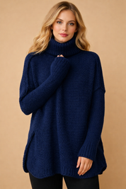 Kalina | Turtleneck tunic sweater with a loose fit