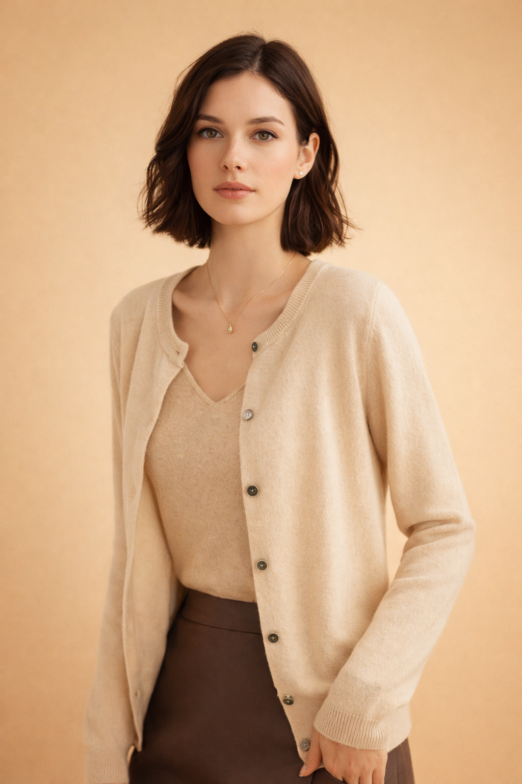 Ewa | Classic round neck cardigan