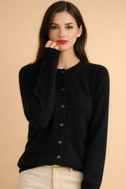 Ewa | Classic round neck cardigan