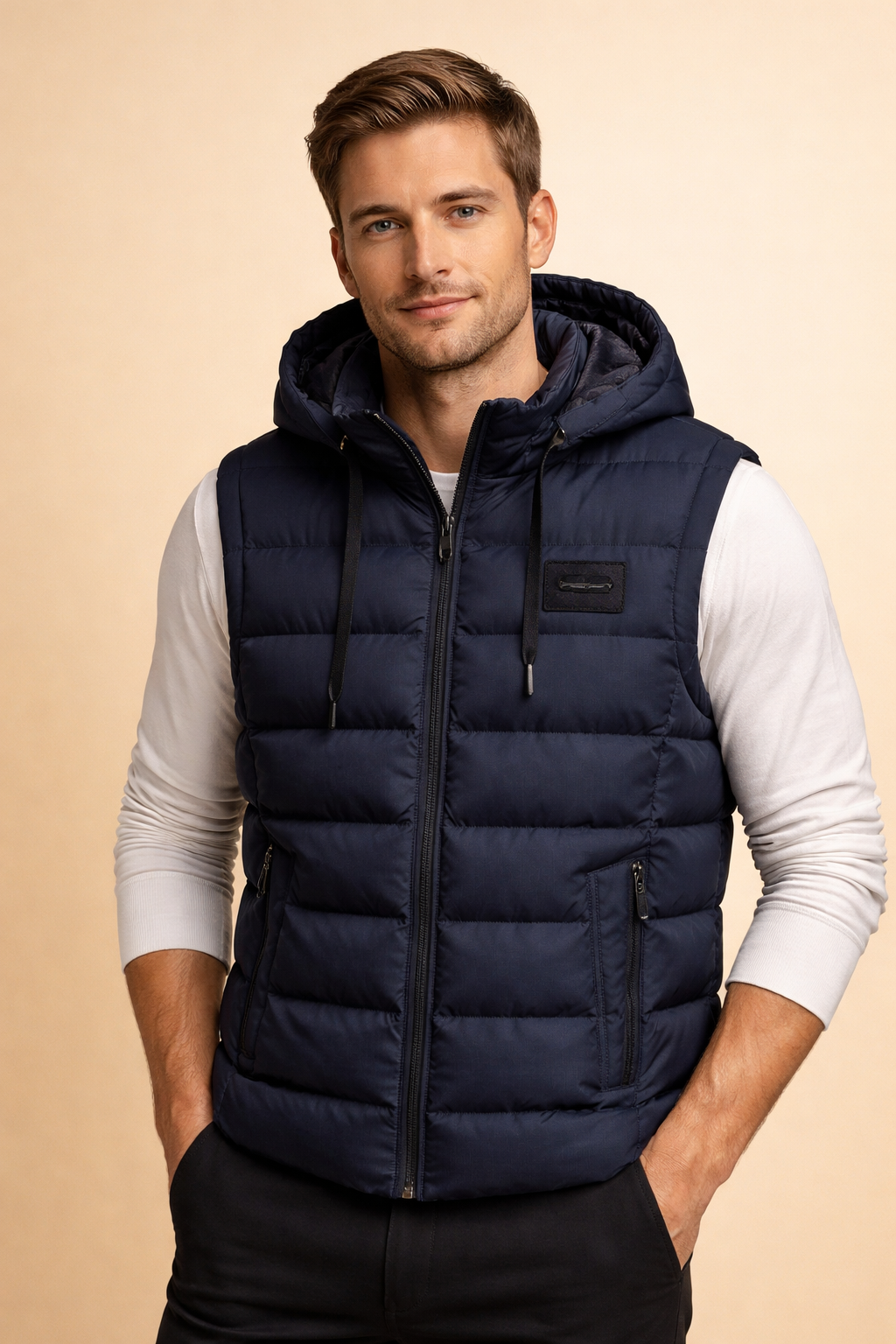 Zayden | Men's Hooded Quilted Puffer Vest with Zip Closure