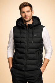 Zayden | Men's Hooded Quilted Puffer Vest with Zip Closure