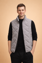 Kellan | Men's Stand Collar Quilted Puffer Vest with Zip Closure
