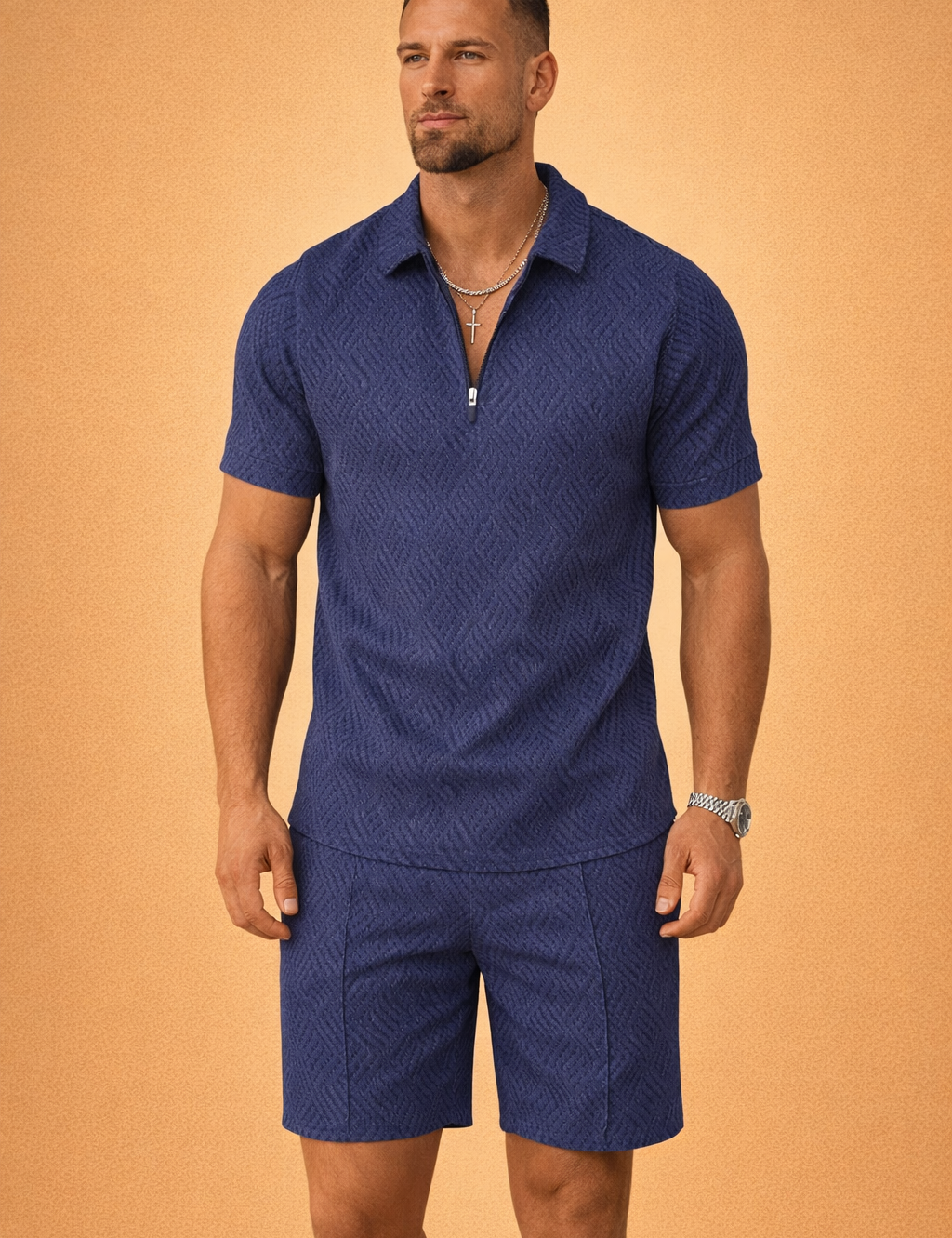 Kurt | Men's Structured Zip Polo Set
