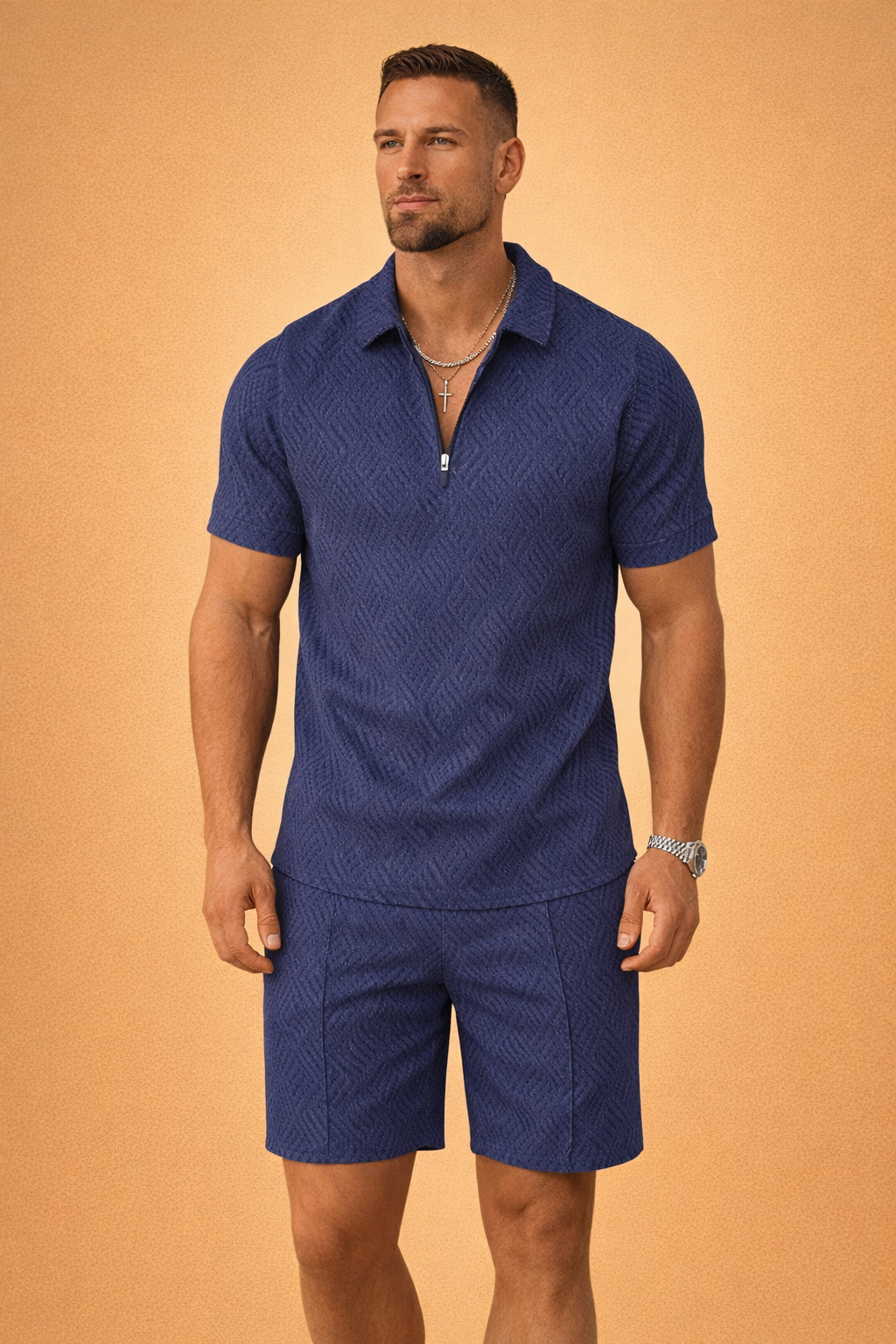 Kurt | Men's Structured Zip Polo Set