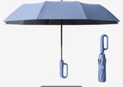 Wind-resistant folding umbrella with large buckle handle – compact and durable