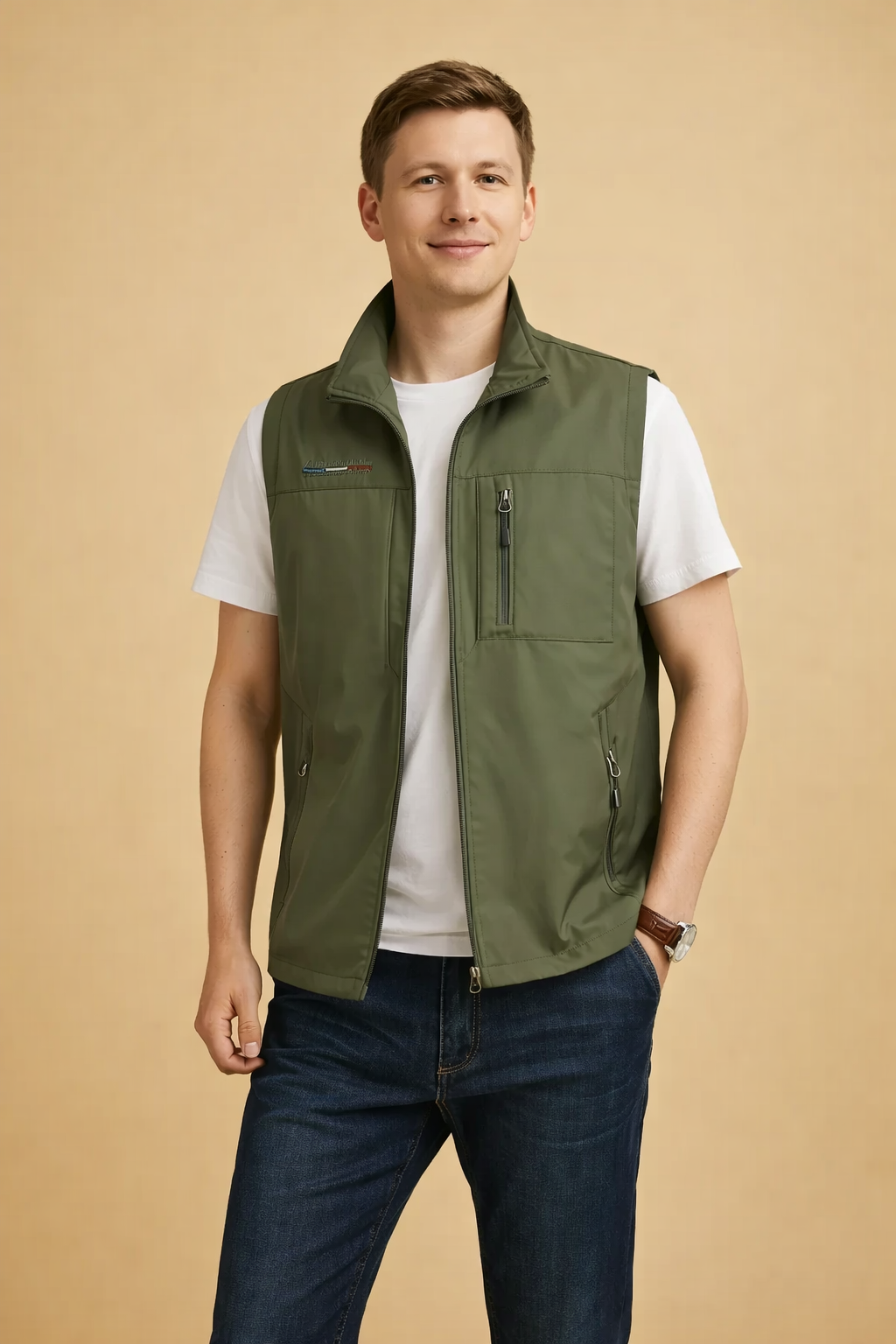 Charlie | Men's Lightweight Puffer Vest with Classic Collar Durable Material