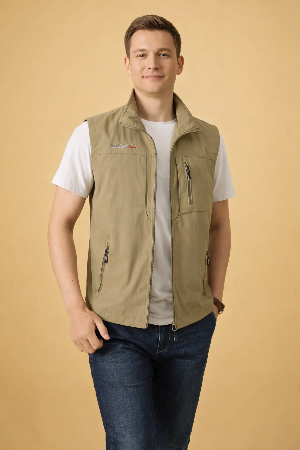 Charlie | Men's Lightweight Puffer Vest with Classic Collar Durable Material
