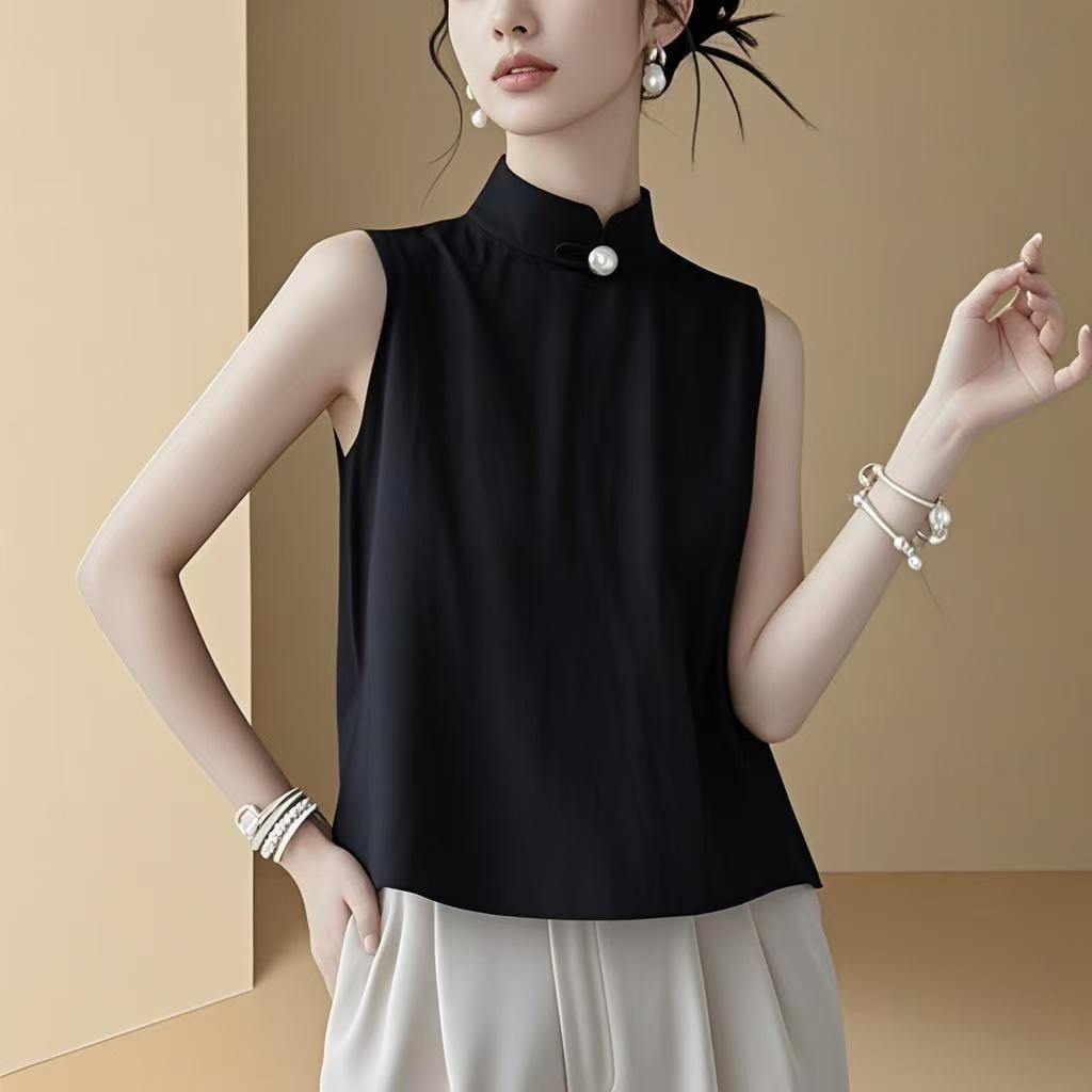 Livia | Elegant blouse with draped neckline