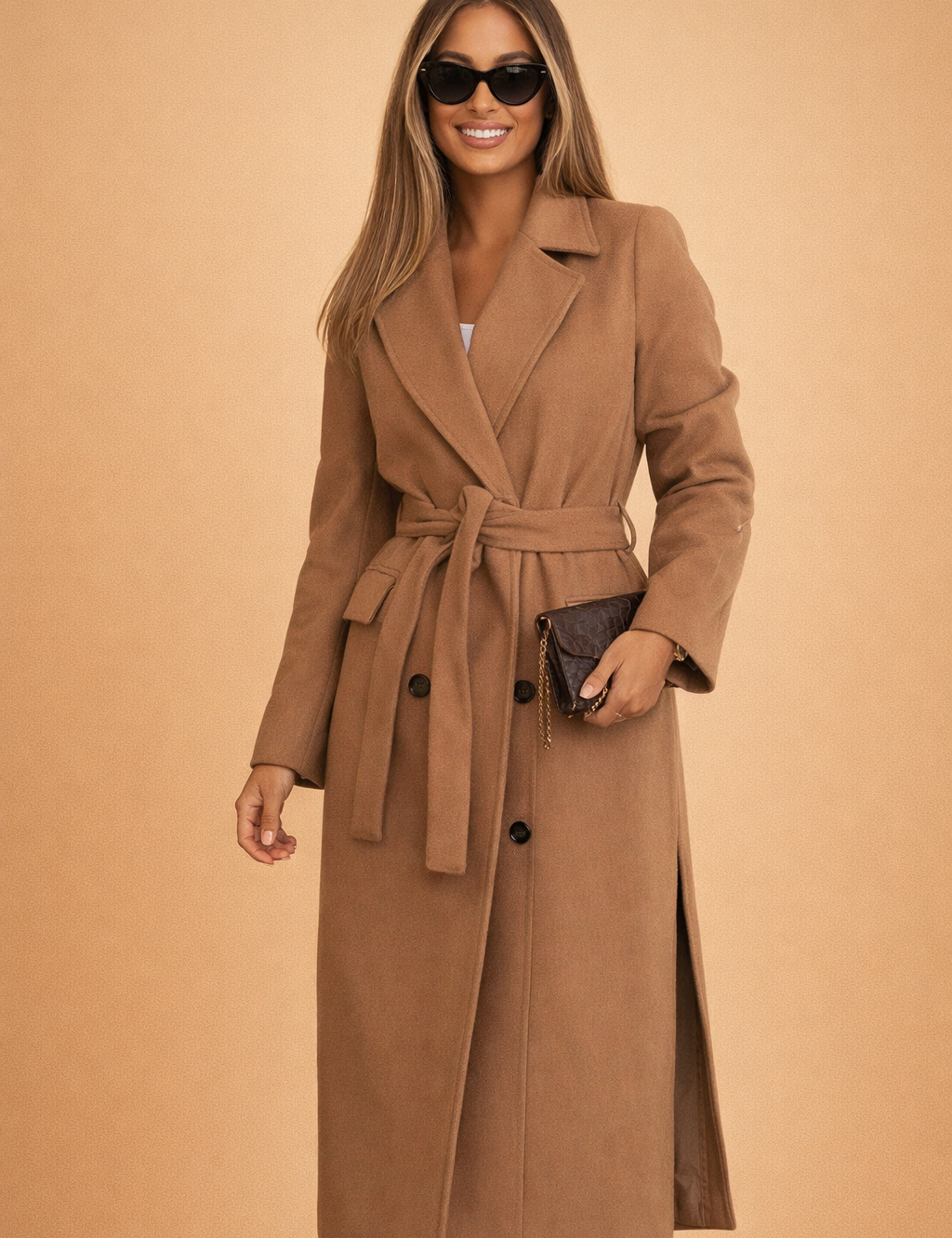 Patricia | Tailored Belted Longline City Coat